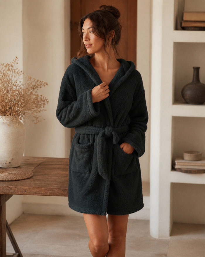 Peignoir de bain court femme