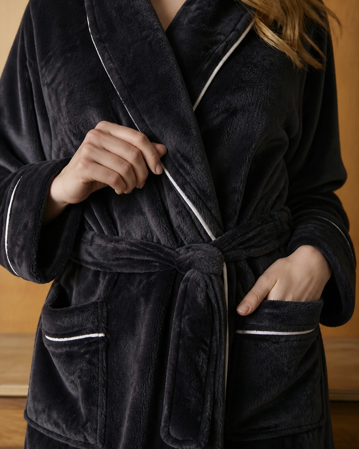 Peignoir de bain femme noir