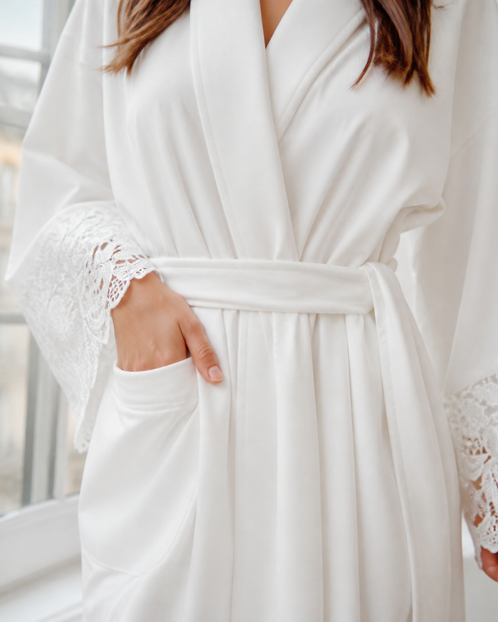 Peignoir mariée dentelle