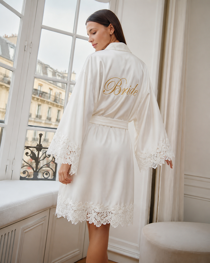 Peignoir mariée dentelle