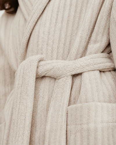 Peignoir femme coton nid d'abeille