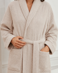 Peignoir femme coton nid d'abeille