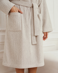 Peignoir femme coton nid d'abeille