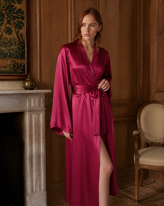 Peignoir femme satin long