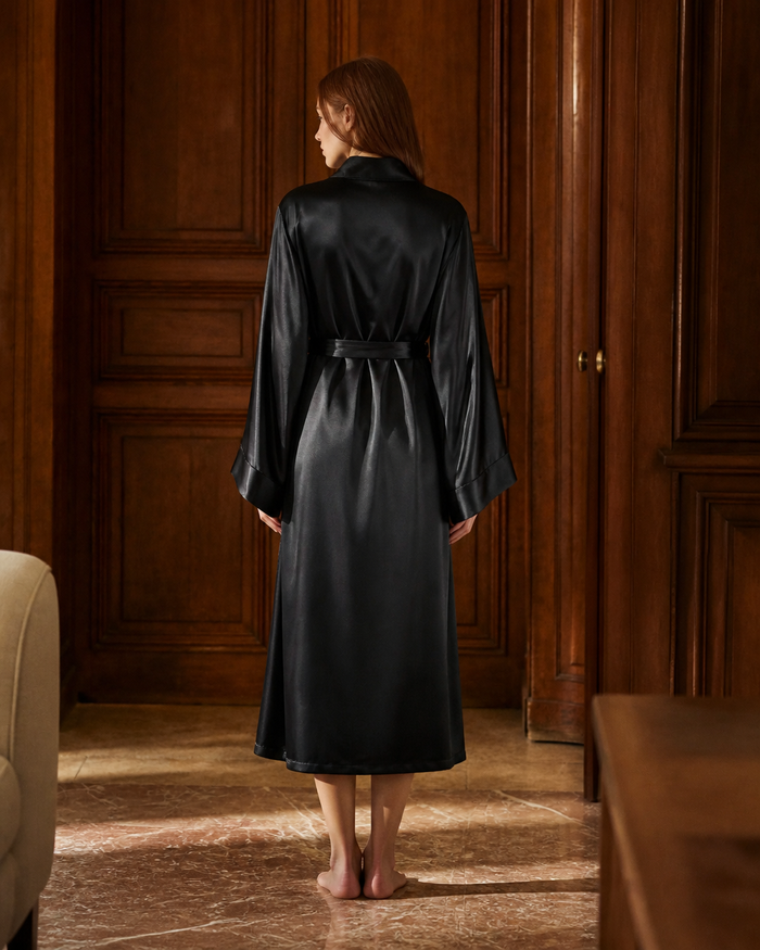 Peignoir femme satin long