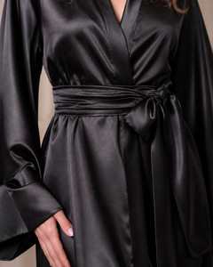 Peignoir femme satin long
