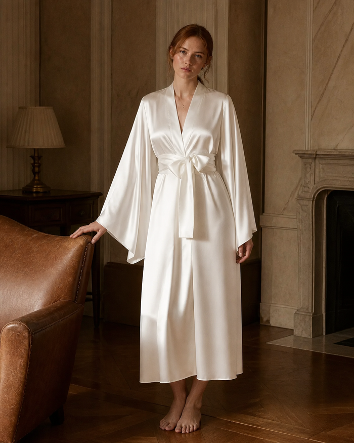 Peignoir femme satin long