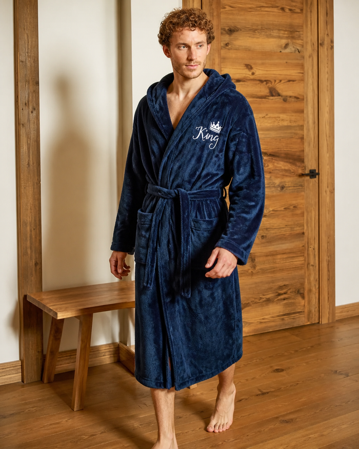 Peignoir homme personnalisé capuche