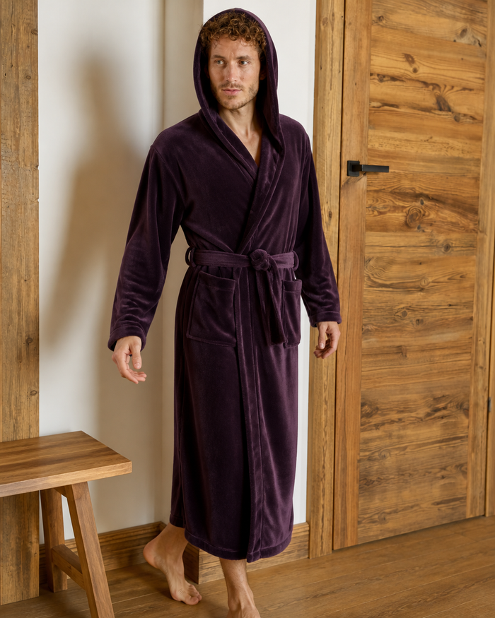 Peignoir homme personnalisé capuche