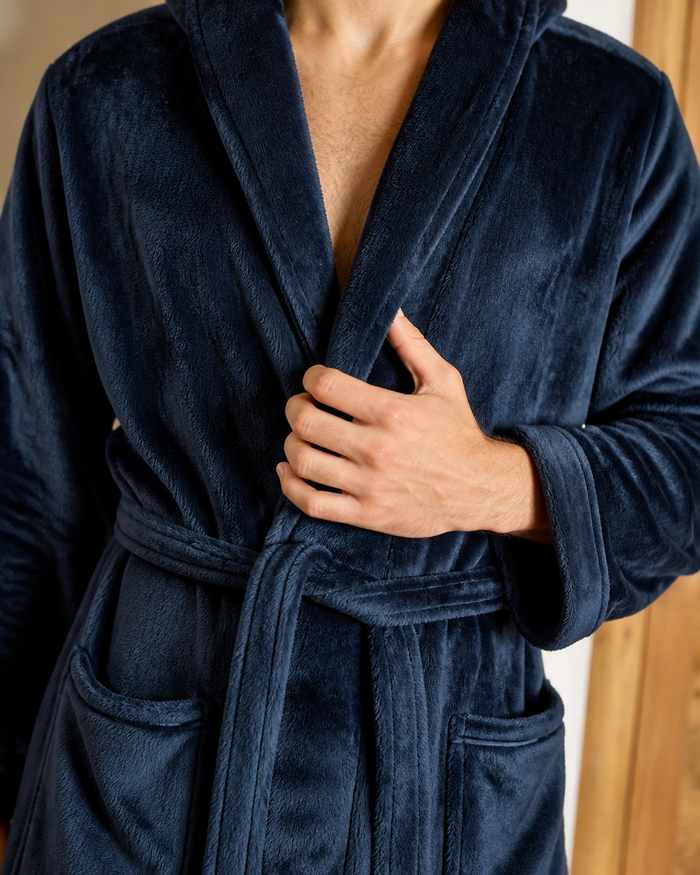 Peignoir homme personnalisé capuche