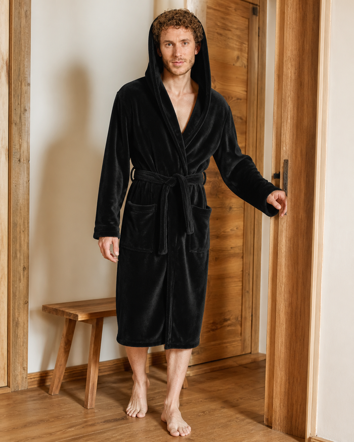 Peignoir homme personnalisé capuche