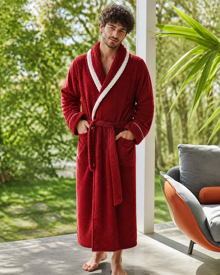 Peignoir homme rouge