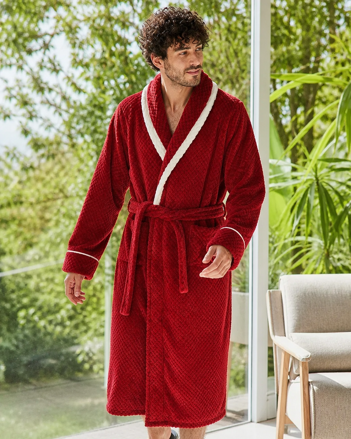 Peignoir homme rouge