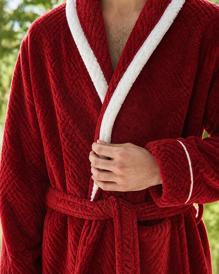 Peignoir homme rouge