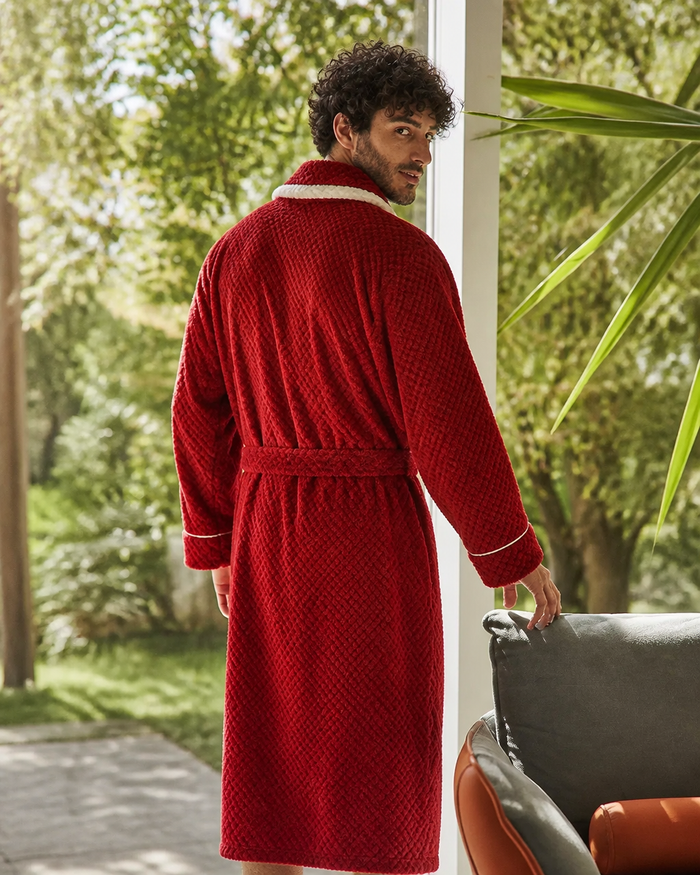 Peignoir homme rouge