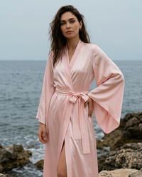 Peignoir kimono femme en satin long