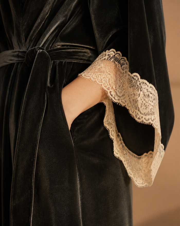 Peignoir velours femme