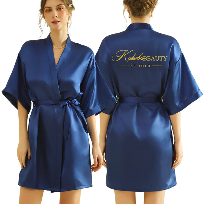 Peignoir femme personnalisé satin
