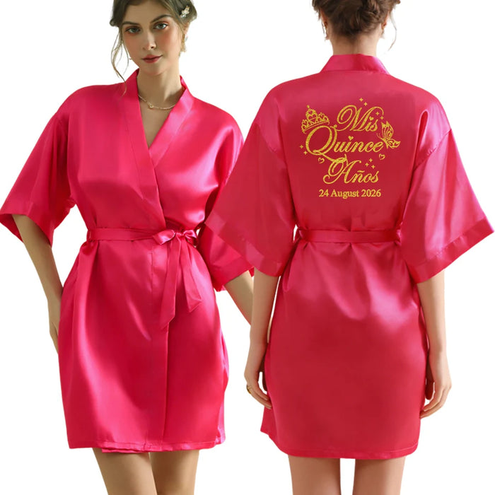 Peignoir femme personnalisé satin
