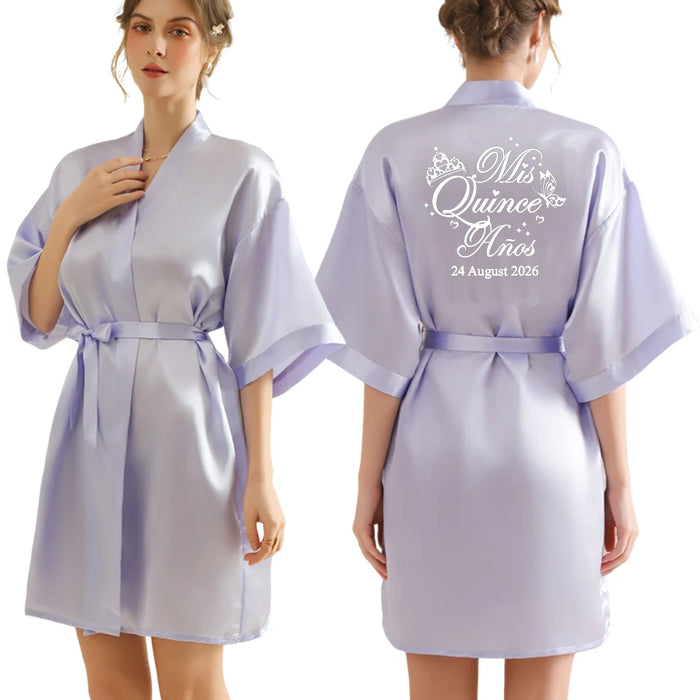 Peignoir femme personnalisé satin