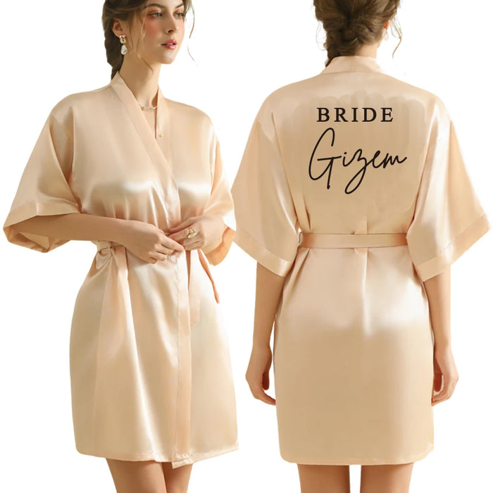 Peignoir femme personnalisé satin