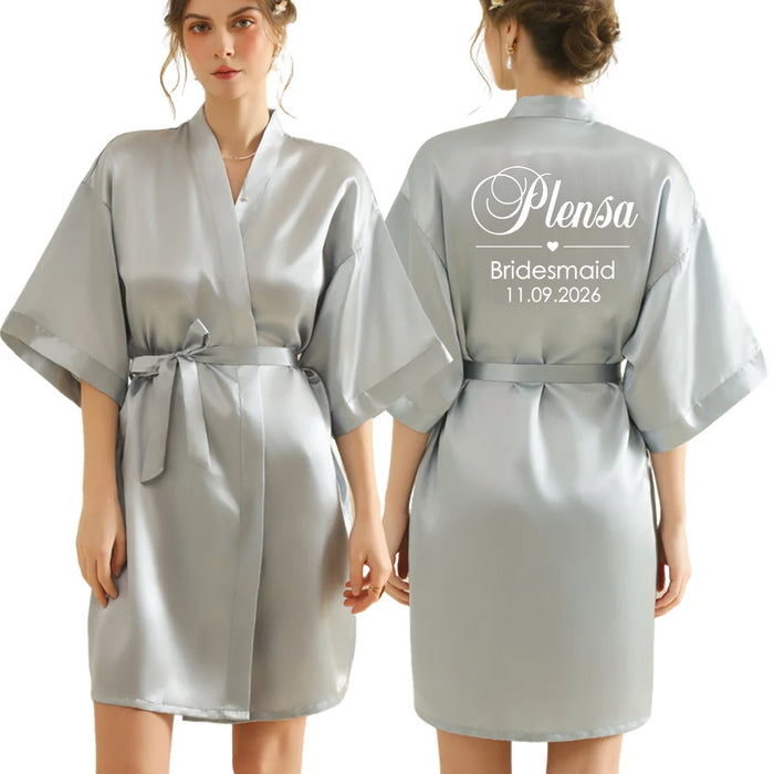 Peignoir femme personnalisé satin