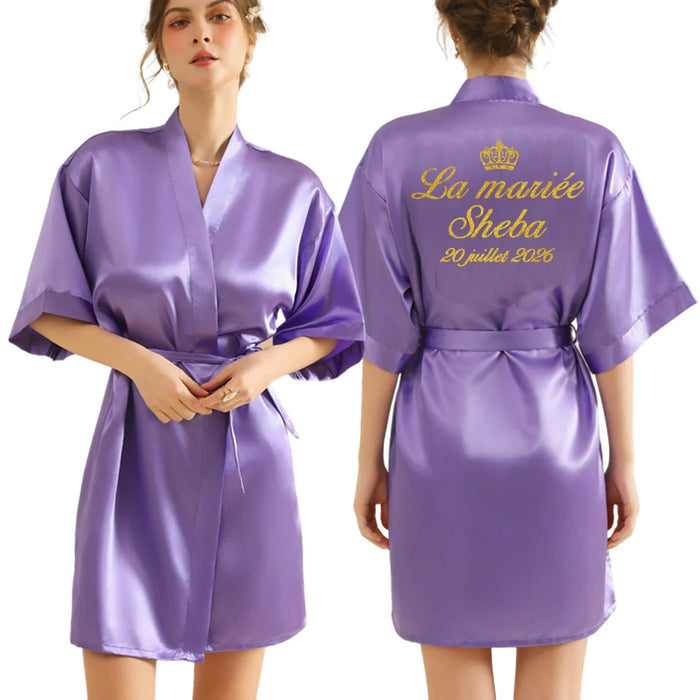 Peignoir femme personnalisé satin