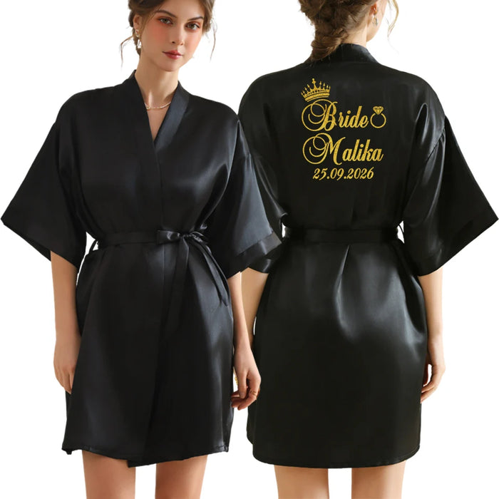 Peignoir femme personnalisé satin
