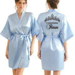 Peignoir femme personnalisé satin