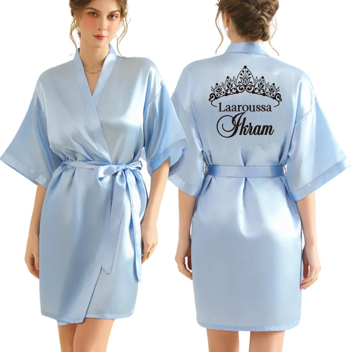 Peignoir femme personnalisé satin