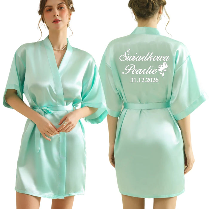 Peignoir femme personnalisé satin
