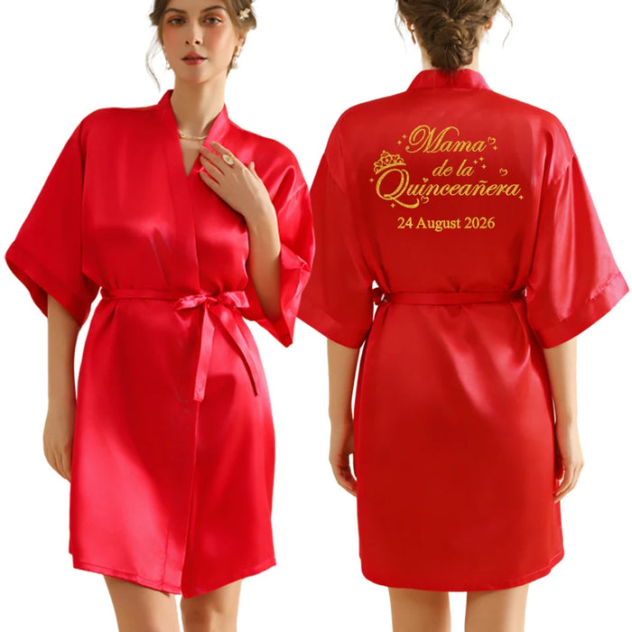 Peignoir femme personnalisé satin