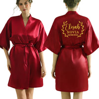 Peignoir femme personnalisé satin